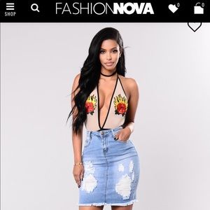 Fashion nova denim skirt